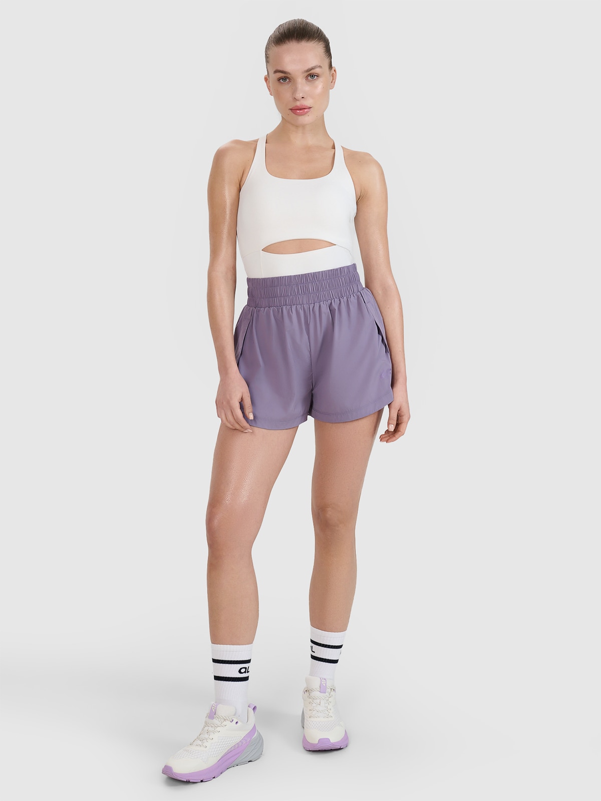 4F Spodenki treningowe szybkoschnące damskie 4F x Anna Lewandowska - fioletowe M