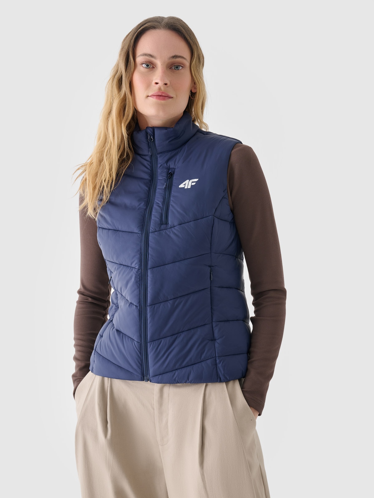 4F Bezrękawnik puchowy z wypełnieniem syntetycznym damski - granatowy M