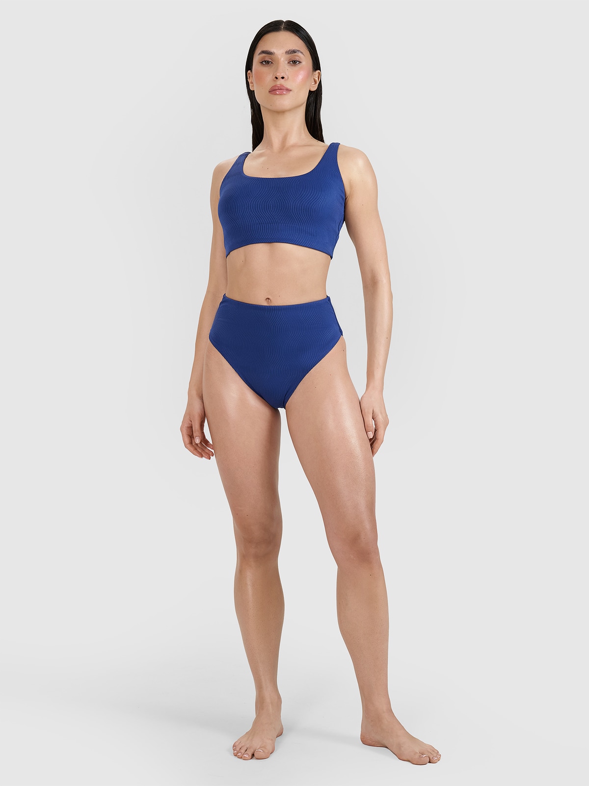 4F Dół od bikini damski - granatowy S