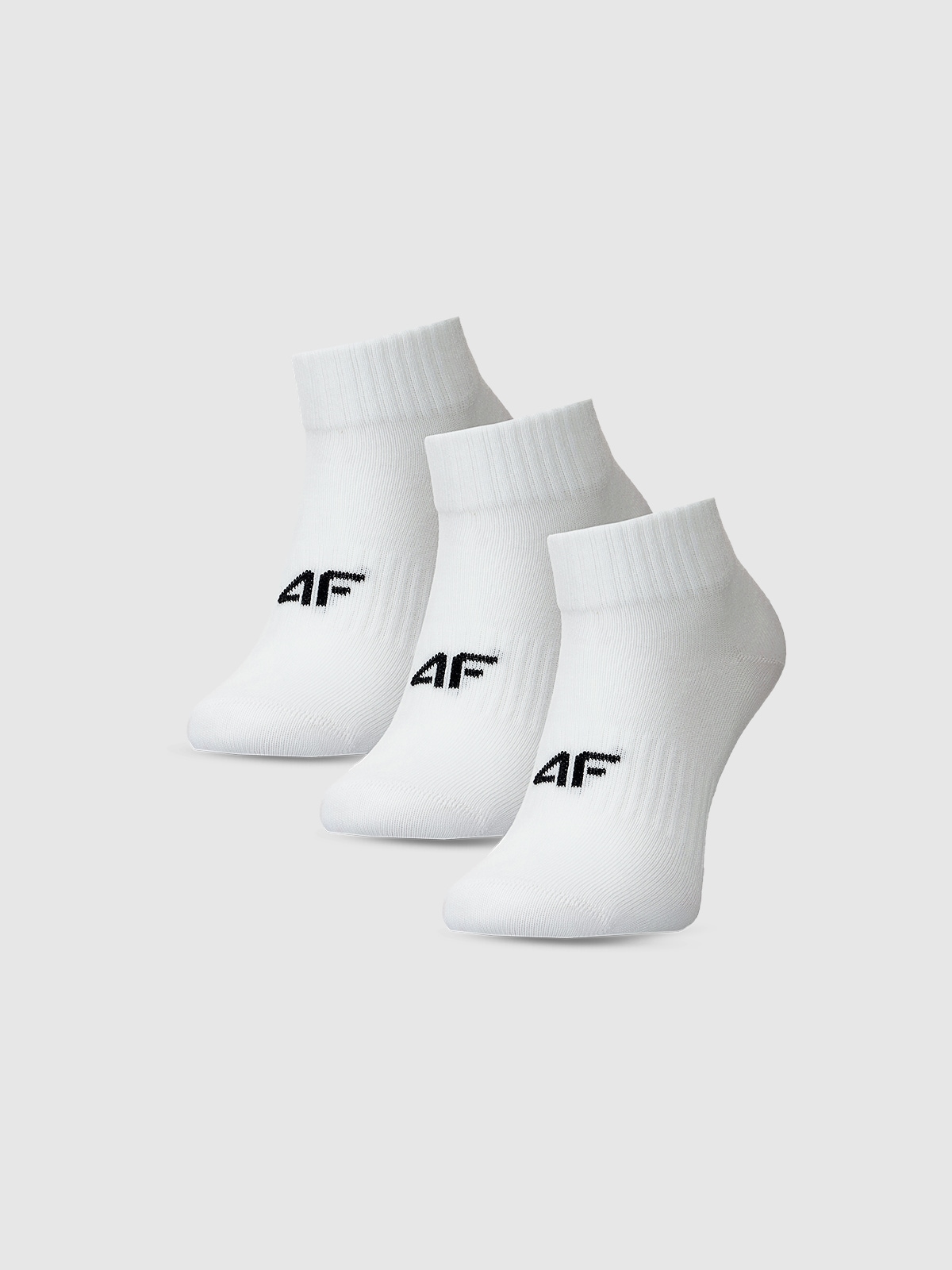 4F Skarpetki casual za kostkę (3-pack) dziewczęce - białe 38-40