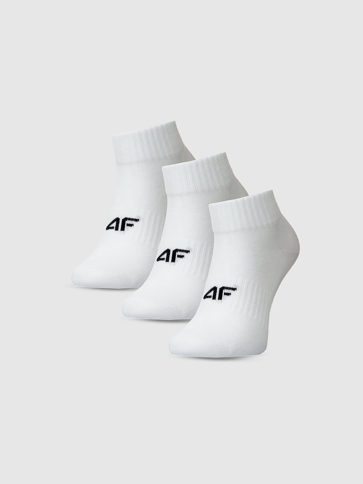 4F Skarpetki casual za kostkę (3-pack) dziewczęce - białe 38-40