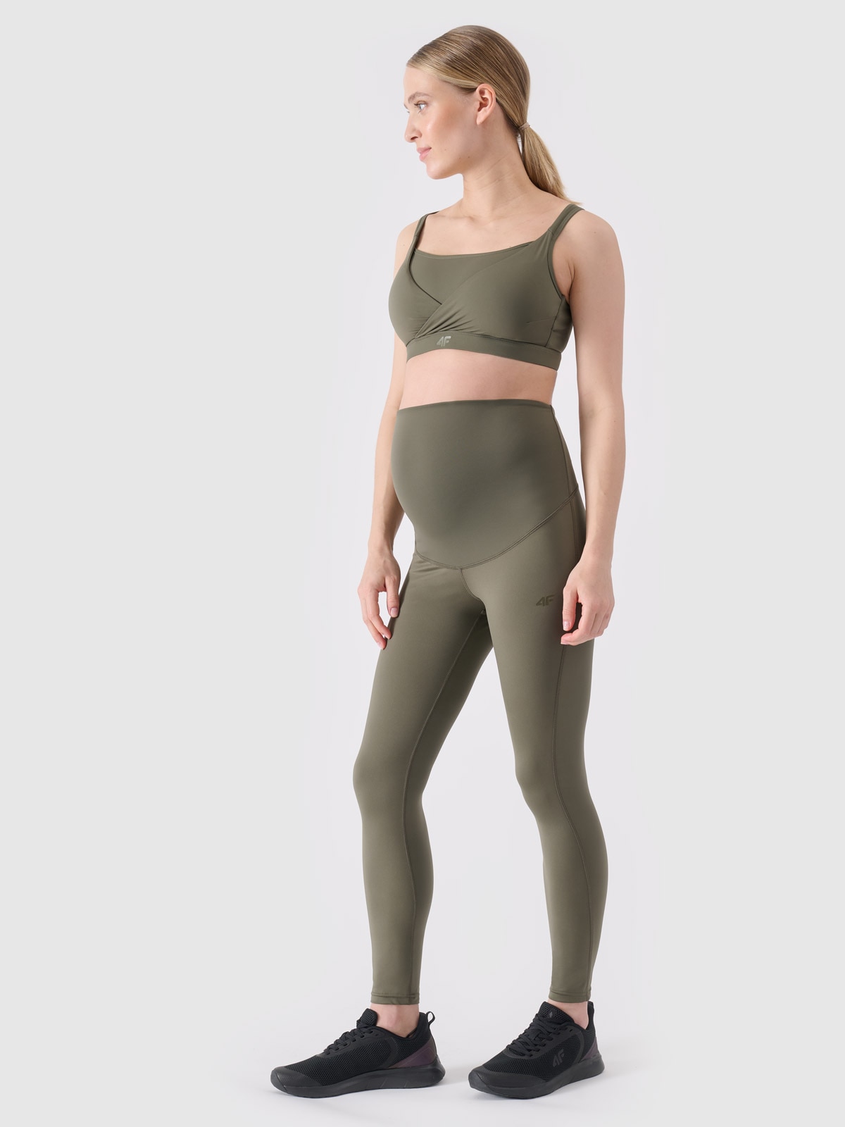 Legginsy ciążowe treningowe szybkoschnące damskie - khaki
