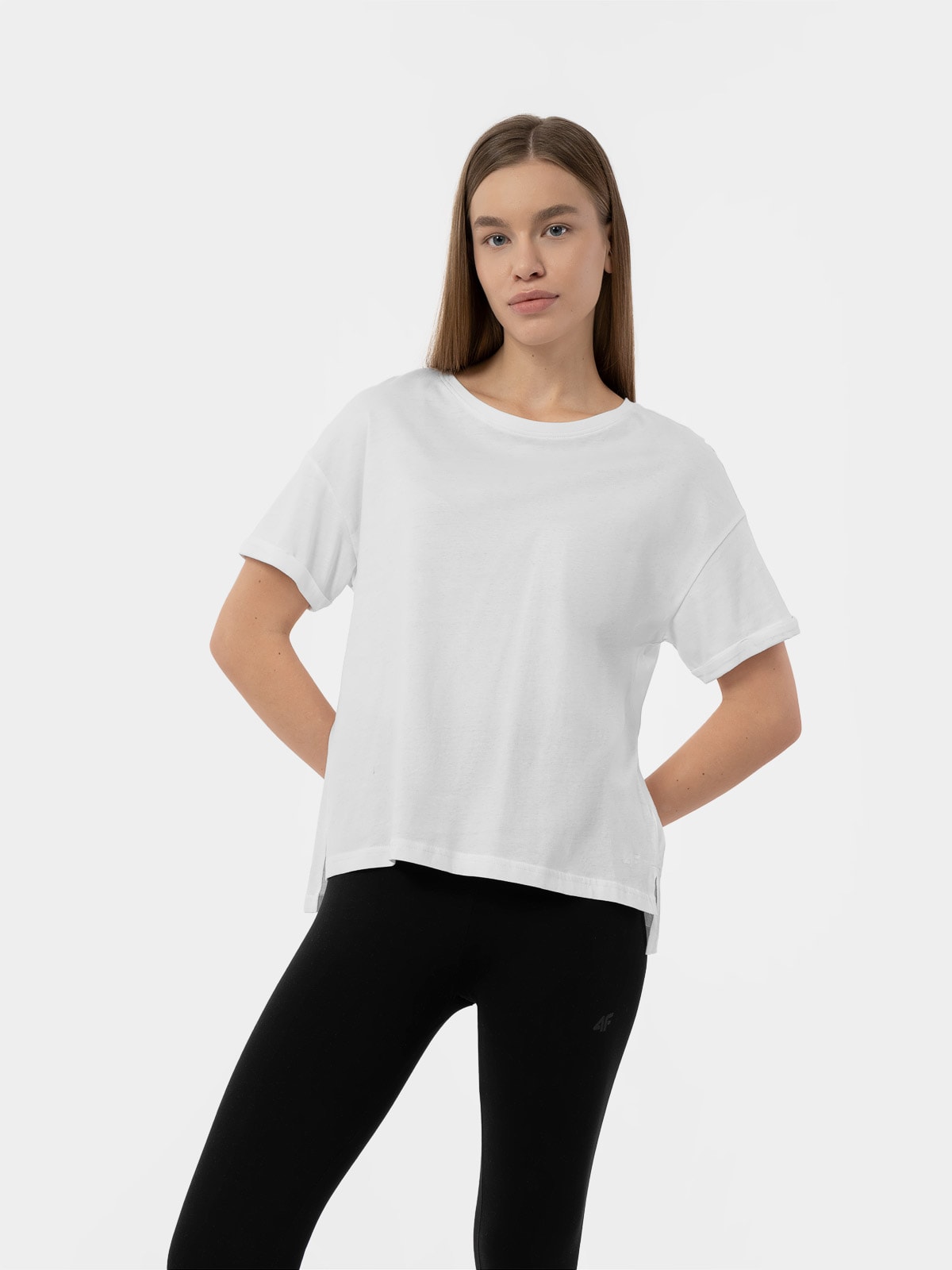 T-shirt regular gładki damski