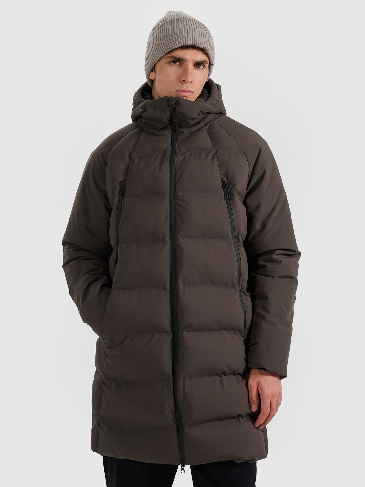 4F Płaszcz zimowy membrana 10000 męski - khaki S