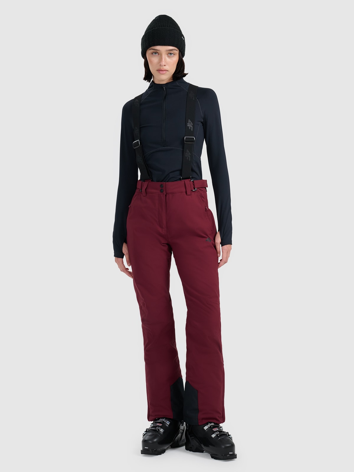 4F Spodnie narciarskie membrana 5000 damskie - czerwone XXL