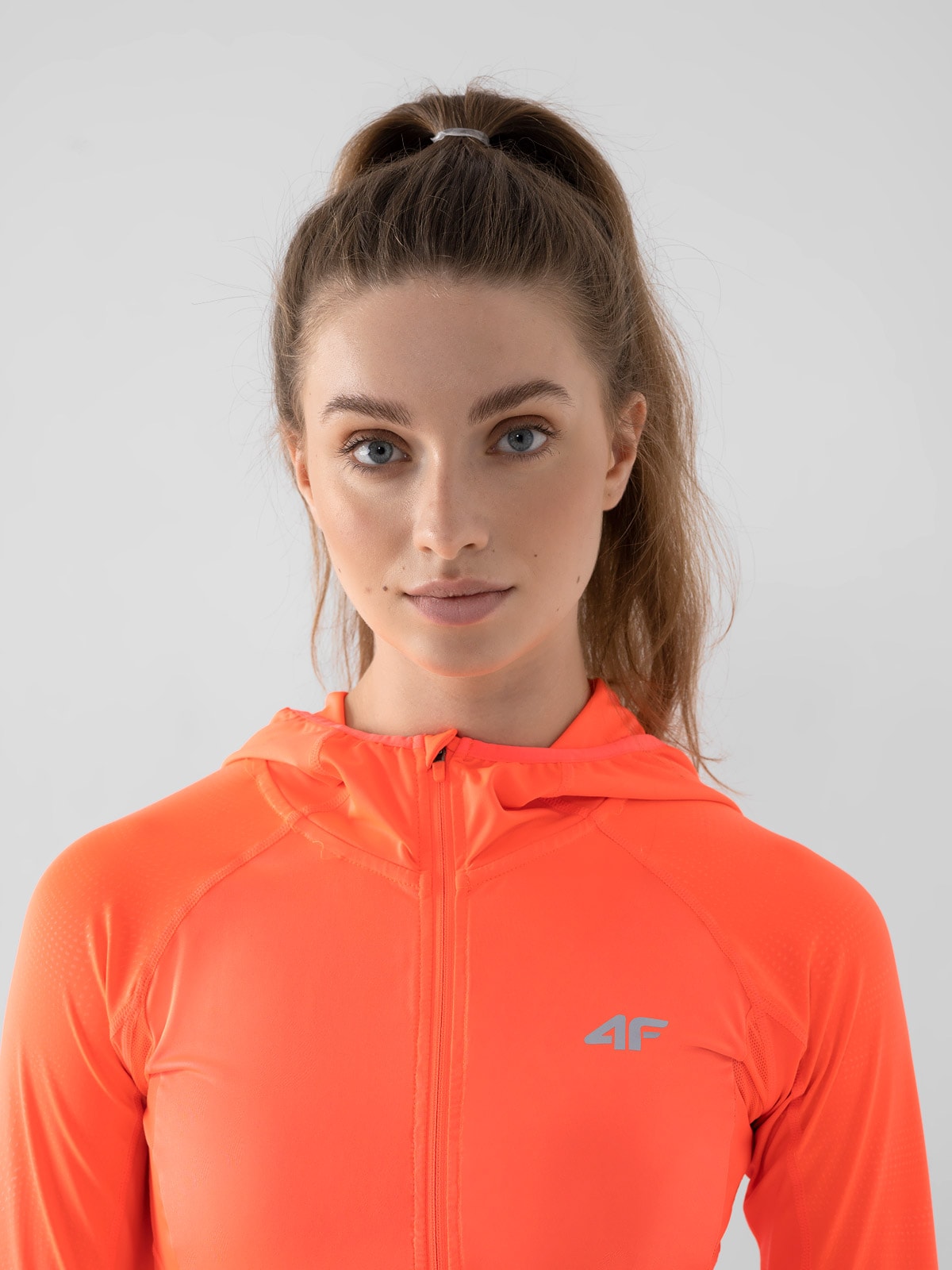 Bluza do biegania rozpinana z kapturem damska