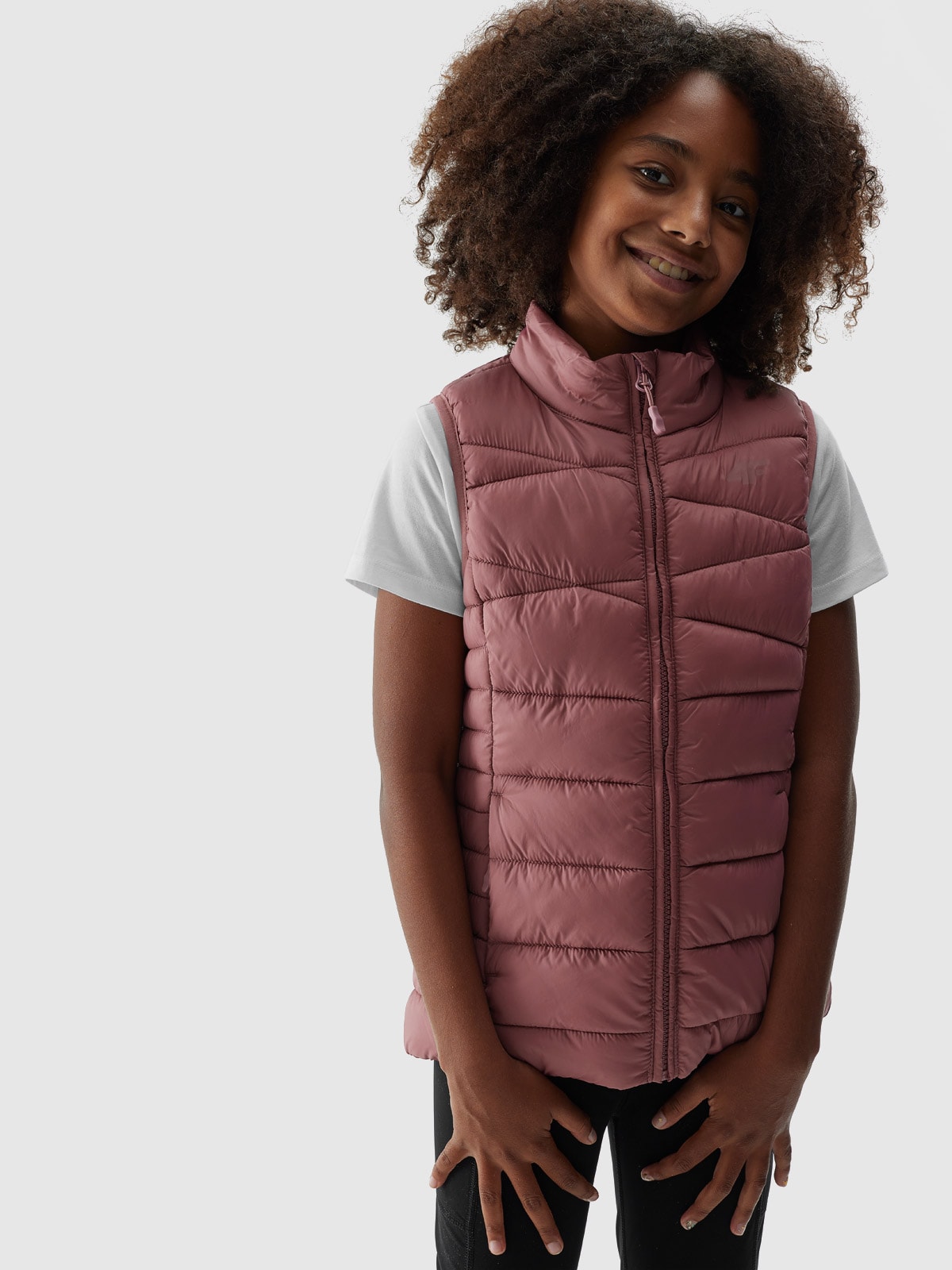 Bezrękawnik puchowy z wypełnieniem syntetycznym dziewczęcy