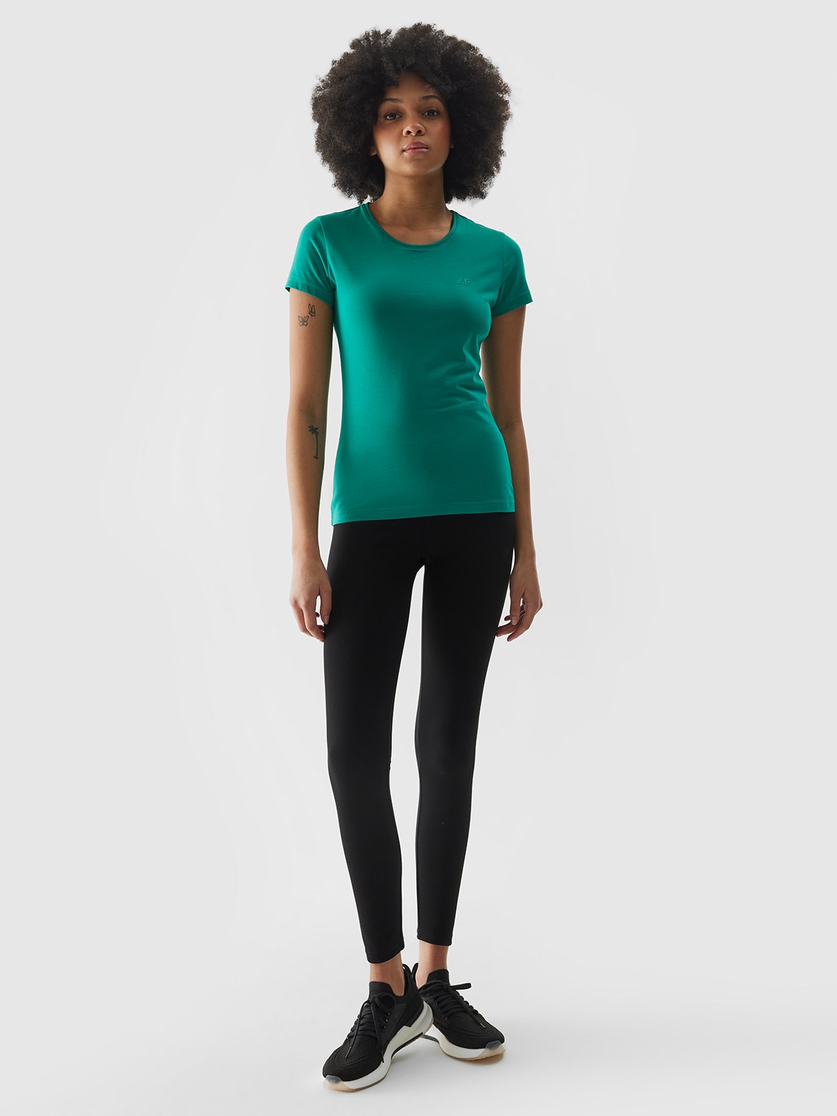 Legginsy dzianinowe damskie - czarne