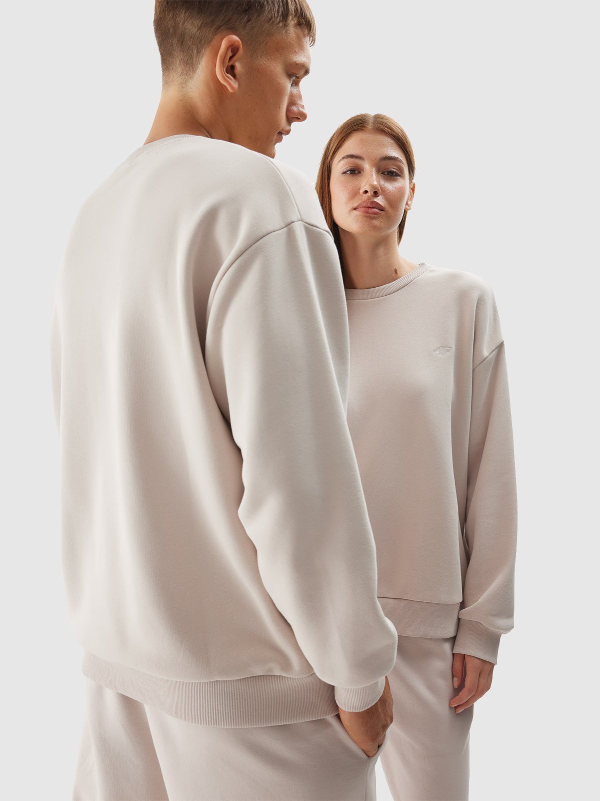 Bluza dresowa z dodatkiem materiałów z recyklingu uniseks - beżowa