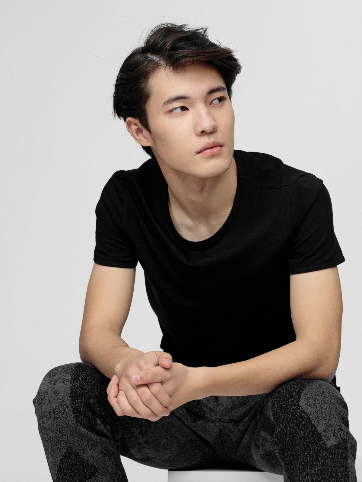 T-shirt slim gładki męski (2-pack)