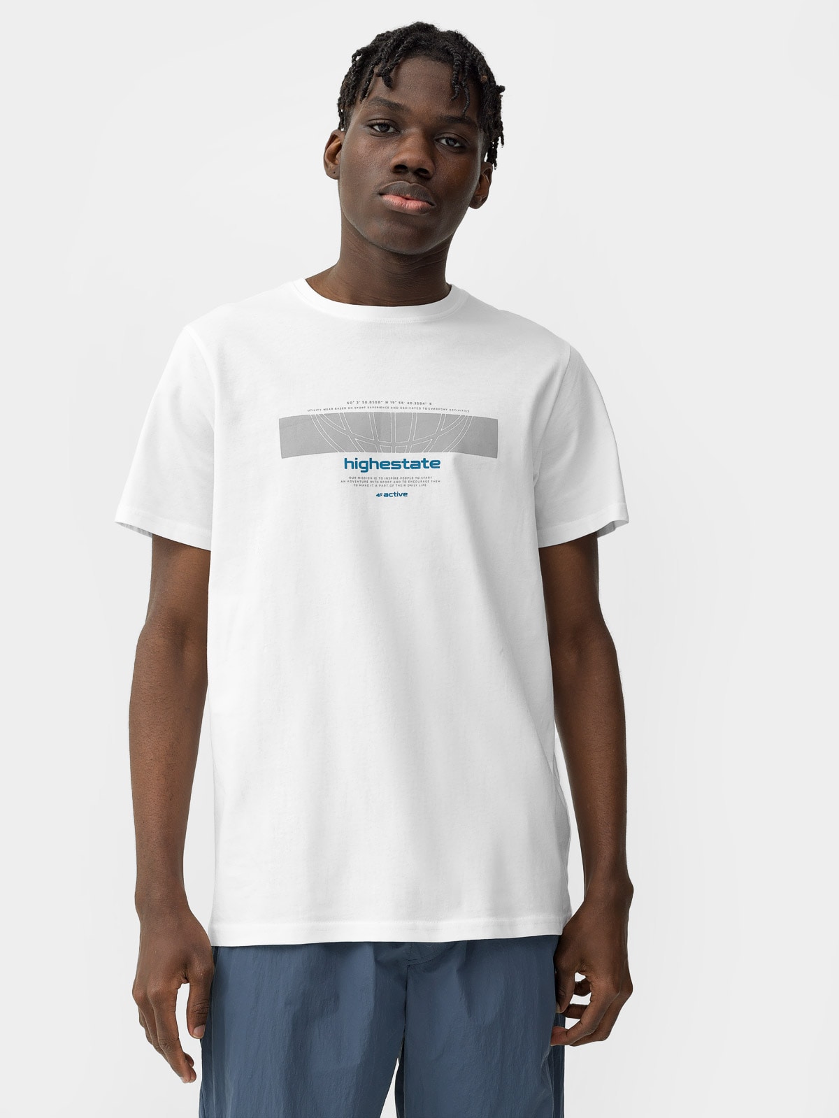 T-shirt regular z nadrukiem męski