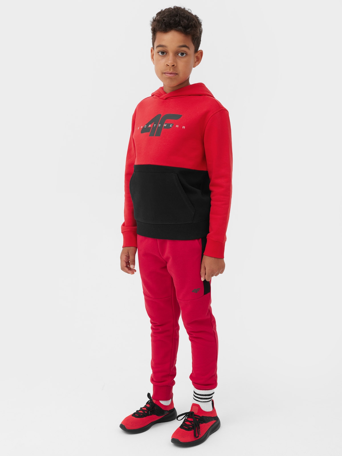 Spodnie dresowe joggery chłopięce - czerwone
