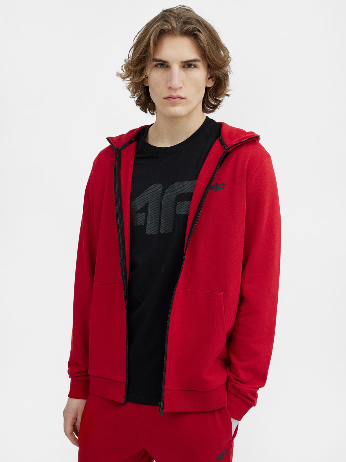 Bluza dresowa rozpinana z kapturem męska