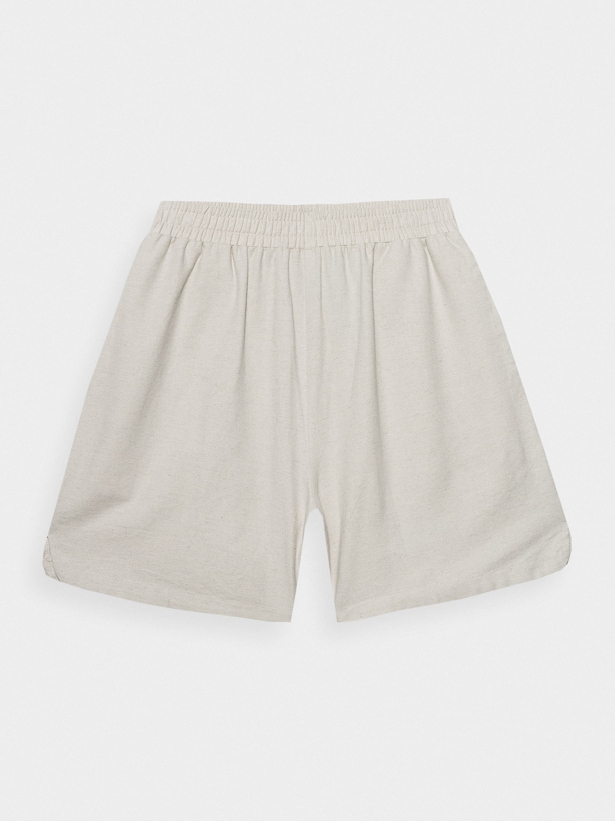 Spodenki tkaninowe z lnem damskie Outhorn - beżowe