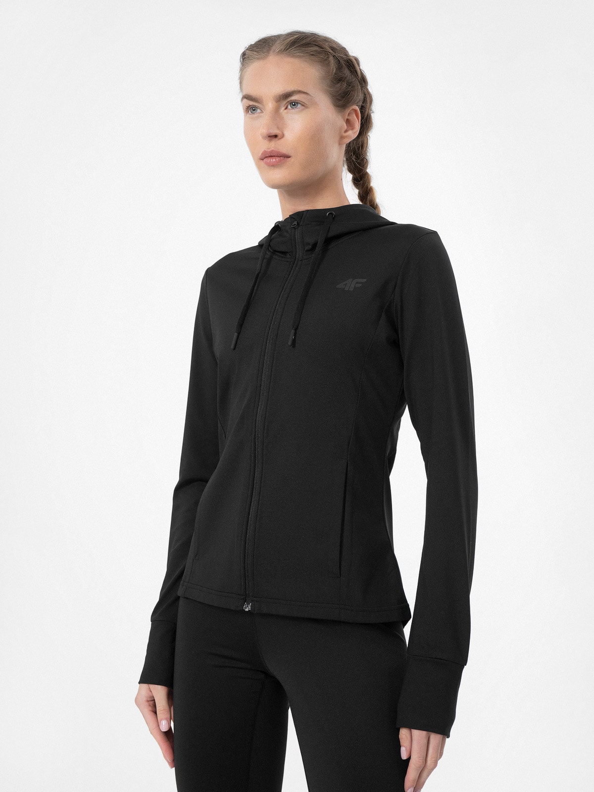 Bluza treningowa rozpinana z kapturem damska