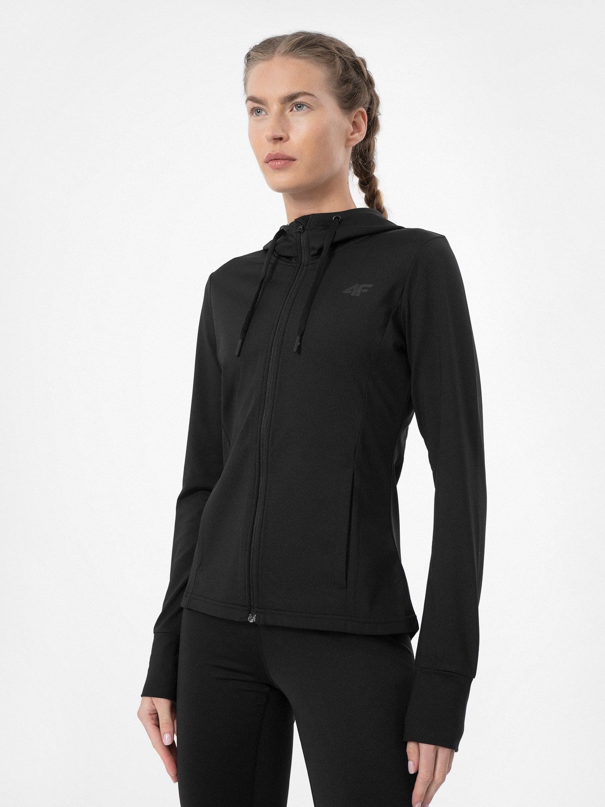 Bluza treningowa rozpinana z kapturem damska