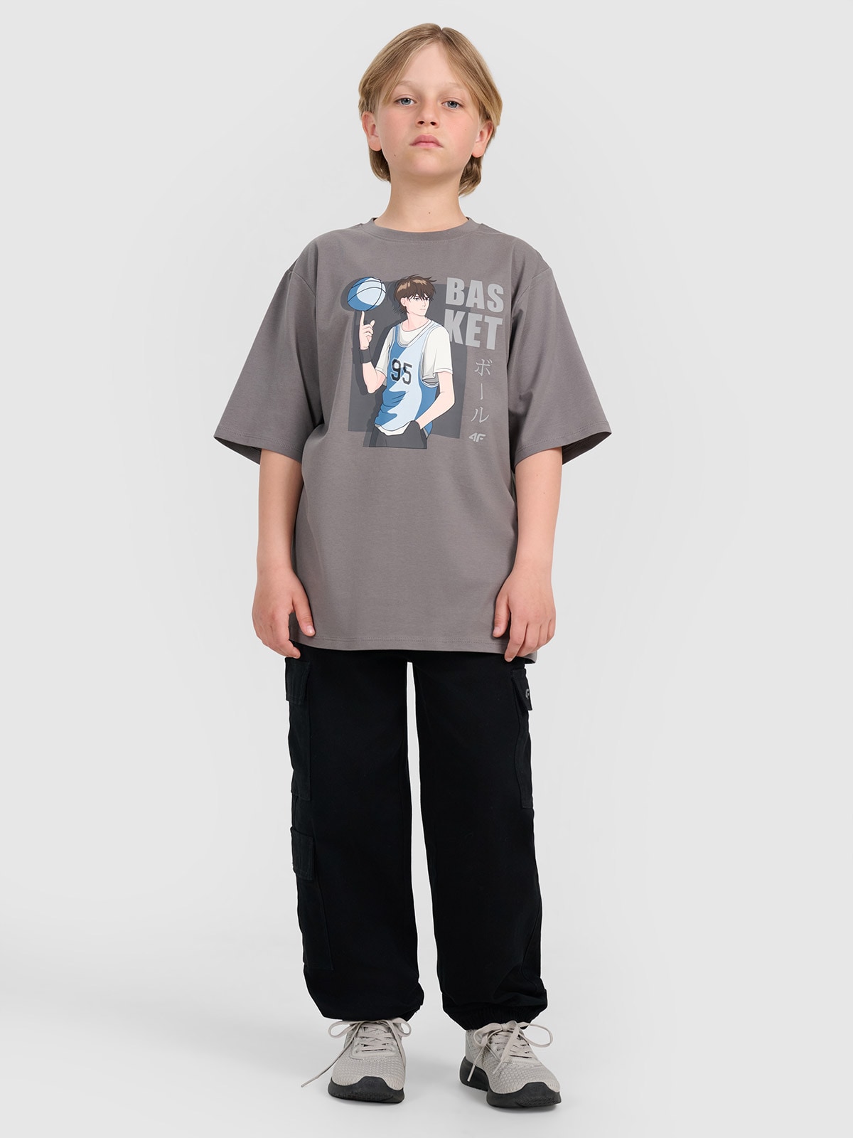 4F Spodnie casual cargo chłopięce - czarne 164 (13-14 lat)