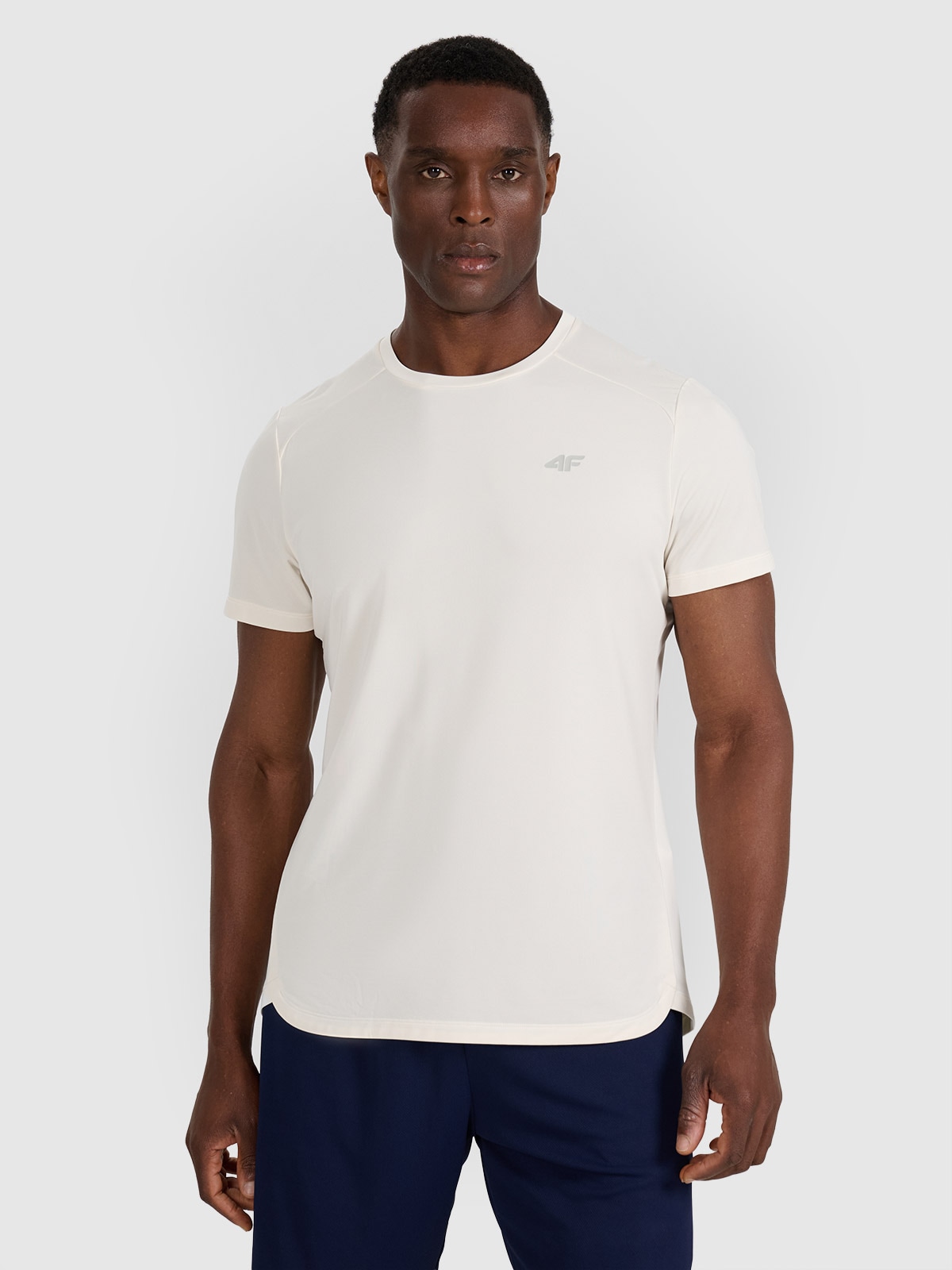 4F Koszulka treningowa szybkoschnąca męska - biała XL