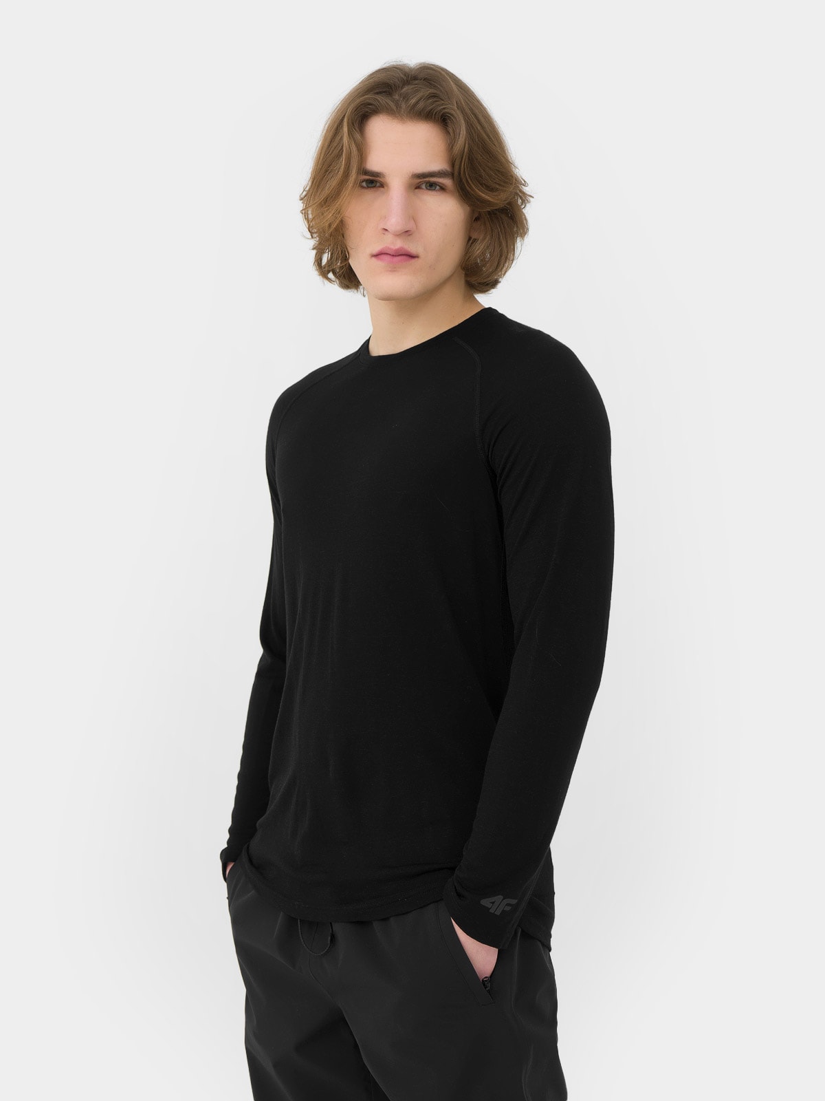 Longsleeve trekkingowy z dodatkiem wełny Merino męski