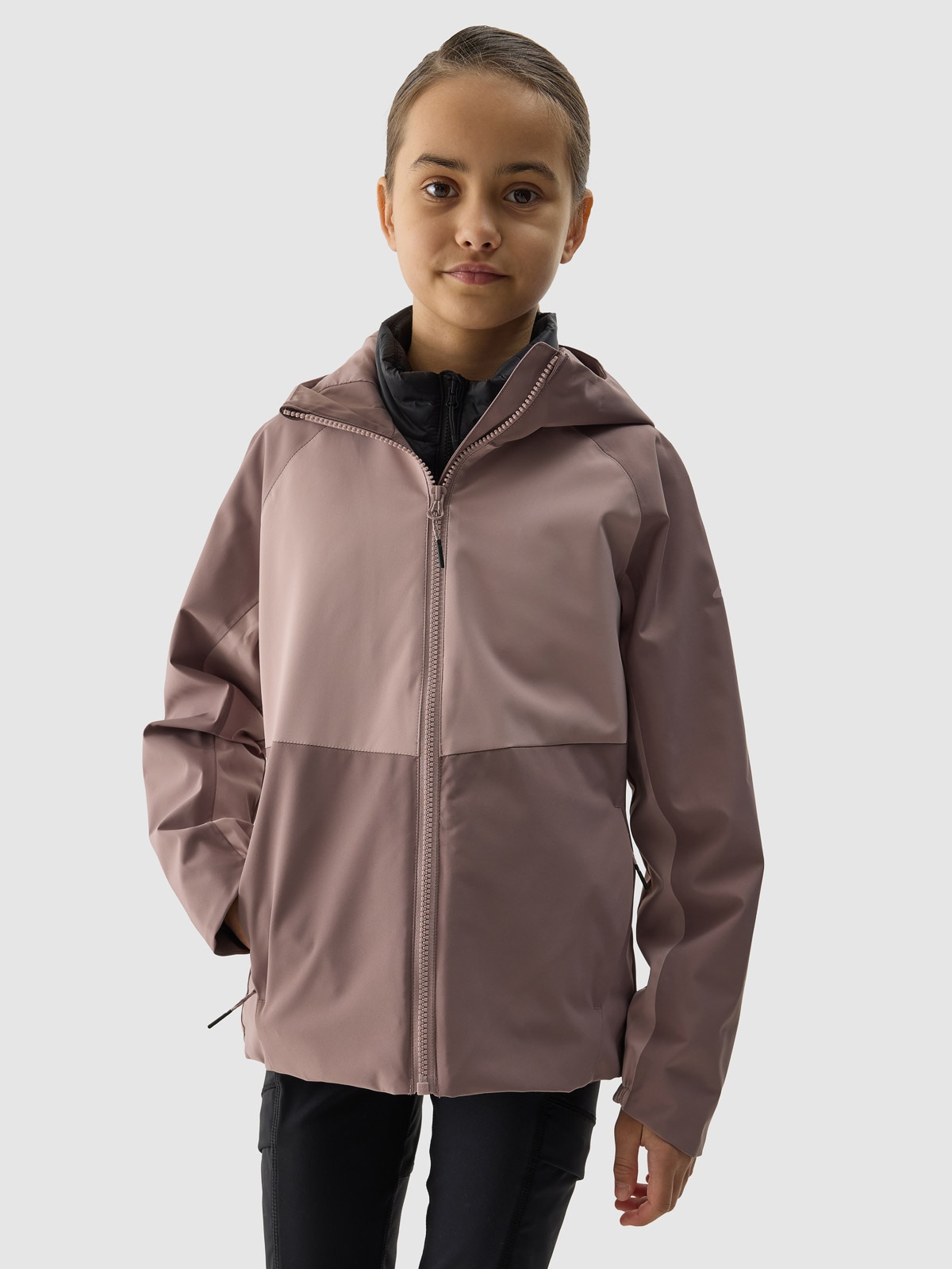 Kurtka membrana 5000 dziewczęca - brązowa