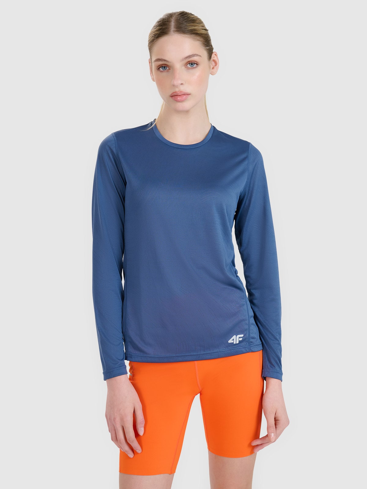 4F Longsleeve do biegania szybkoschnący damski - granatowy XS