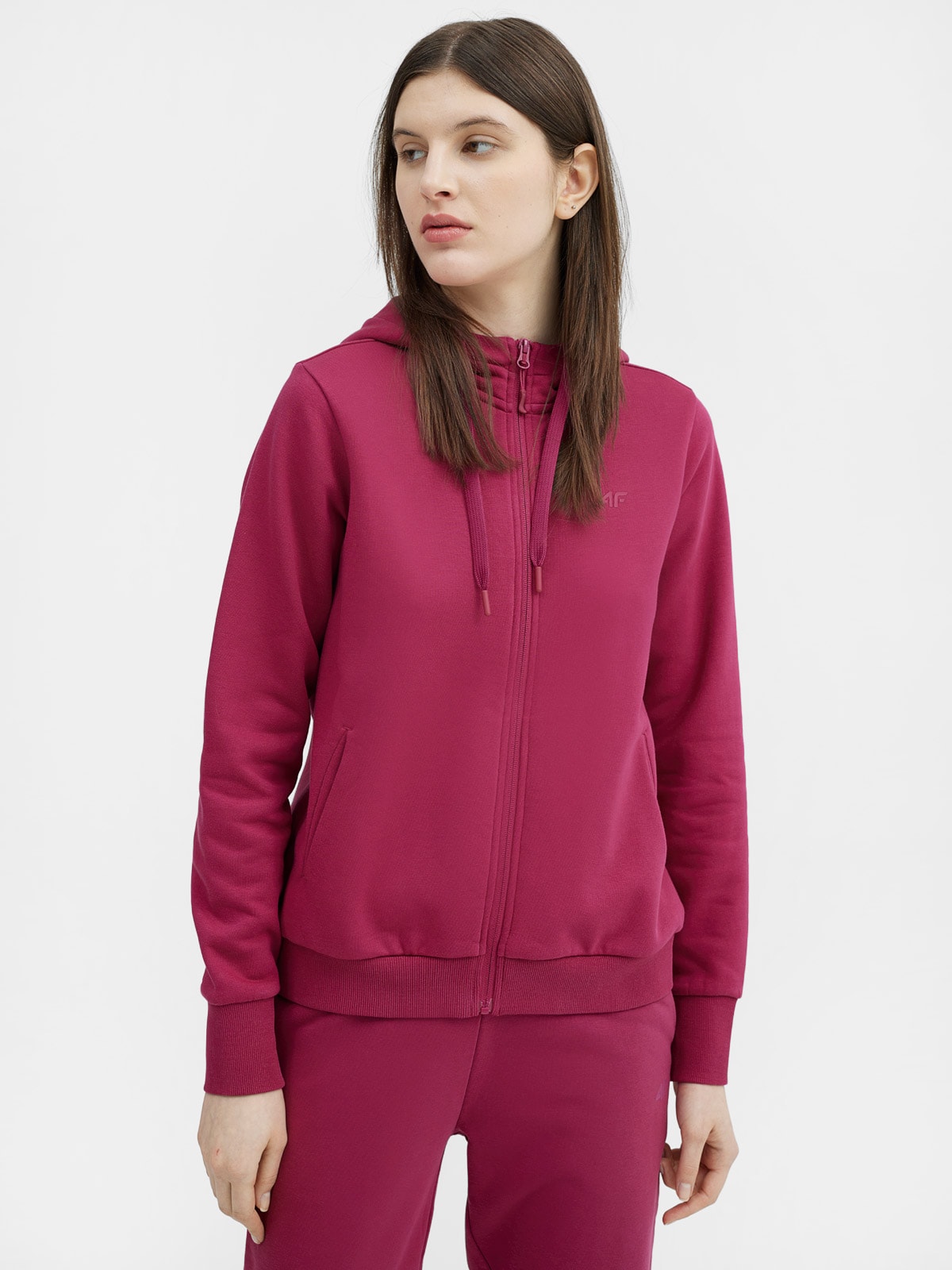 Bluza dresowa rozpinana z kapturem damska