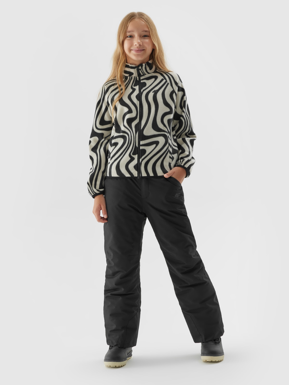 Polar regular ze stójką dziewczęcy - kremowy