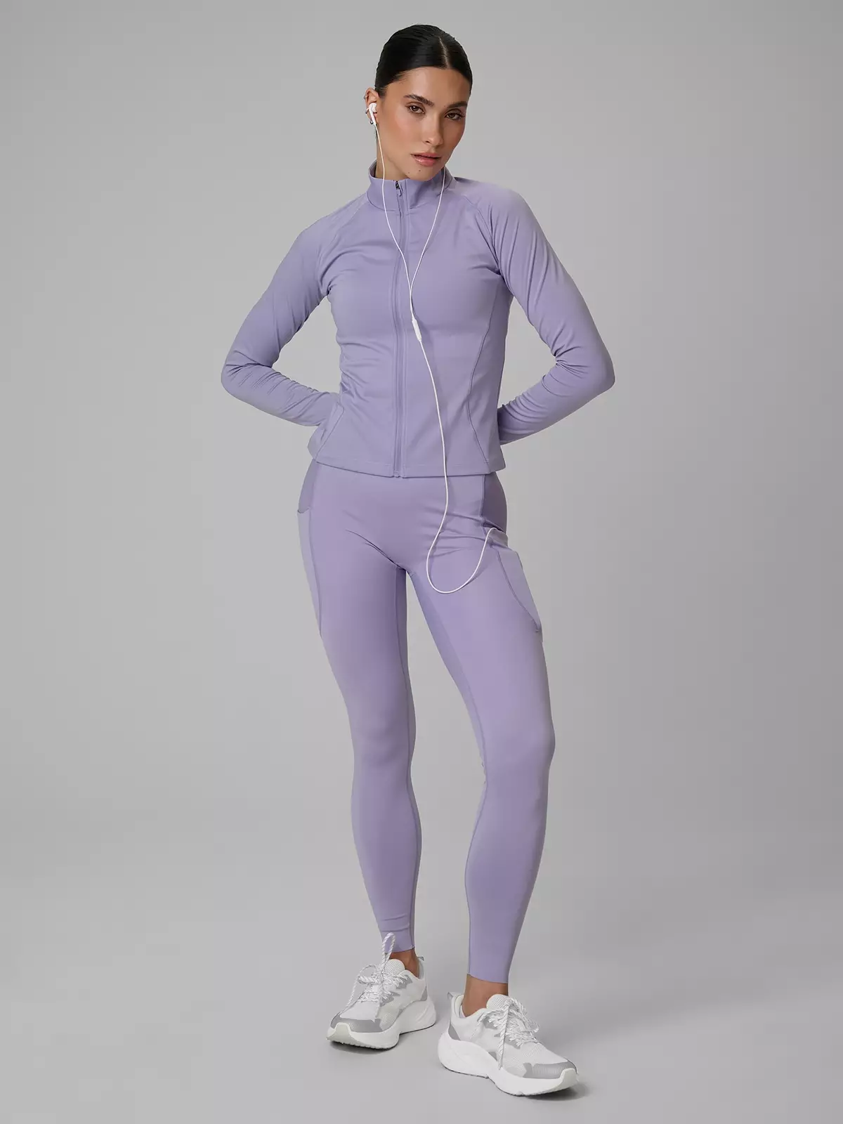 4F Legginsy treningowe szybkoschnące damskie - fioletowe M