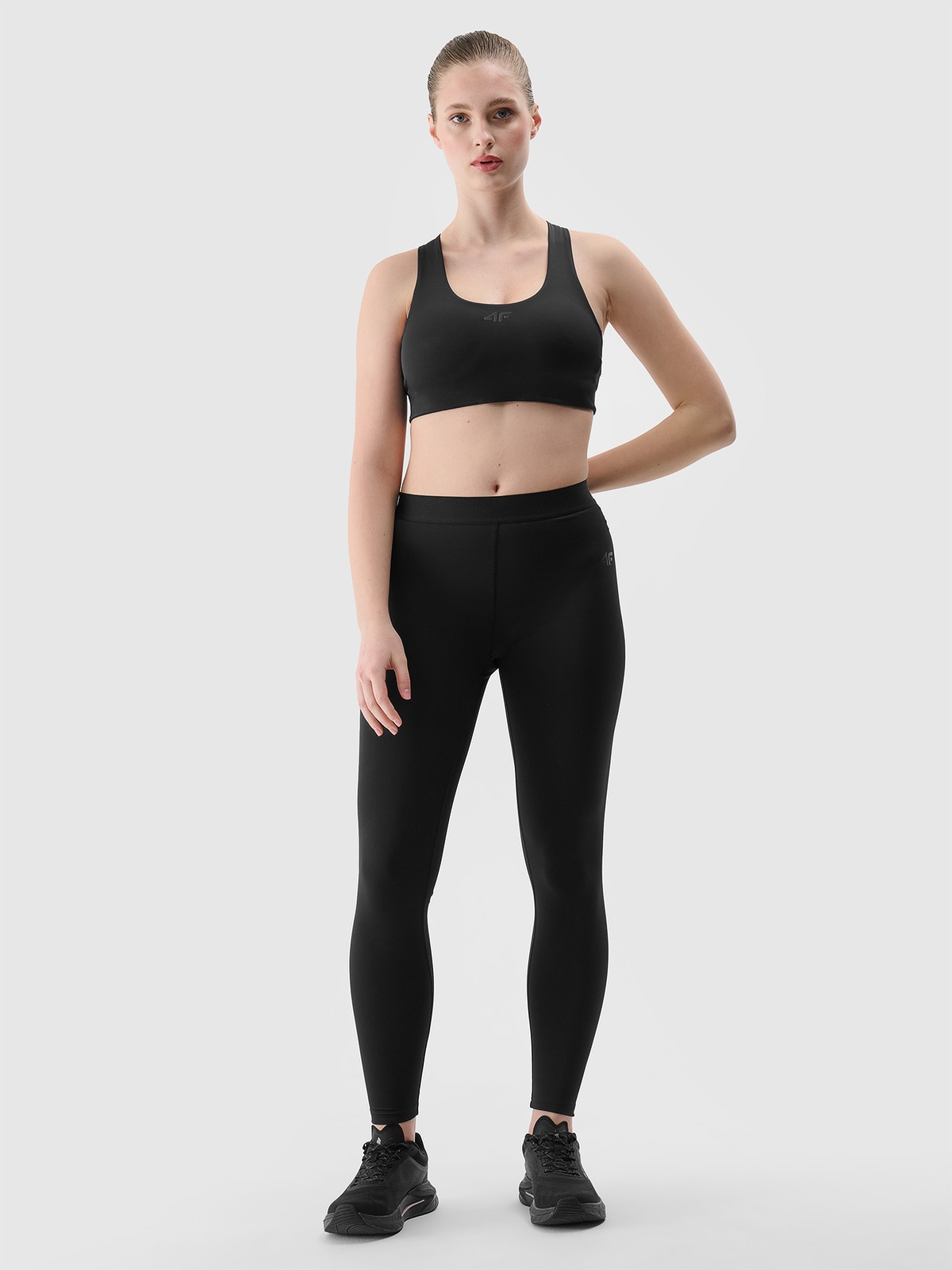 Legginsy treningowe z materiału z recyklingu damskie - czarne