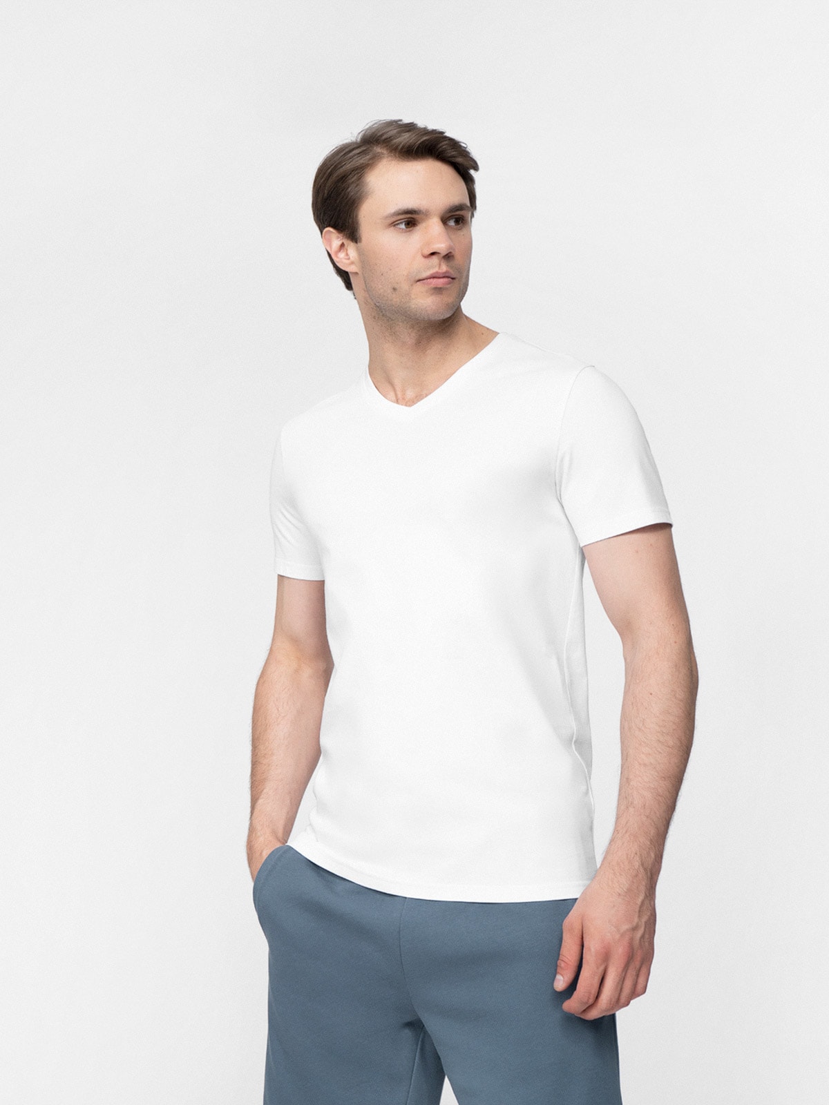 T-shirt regular gładki męski