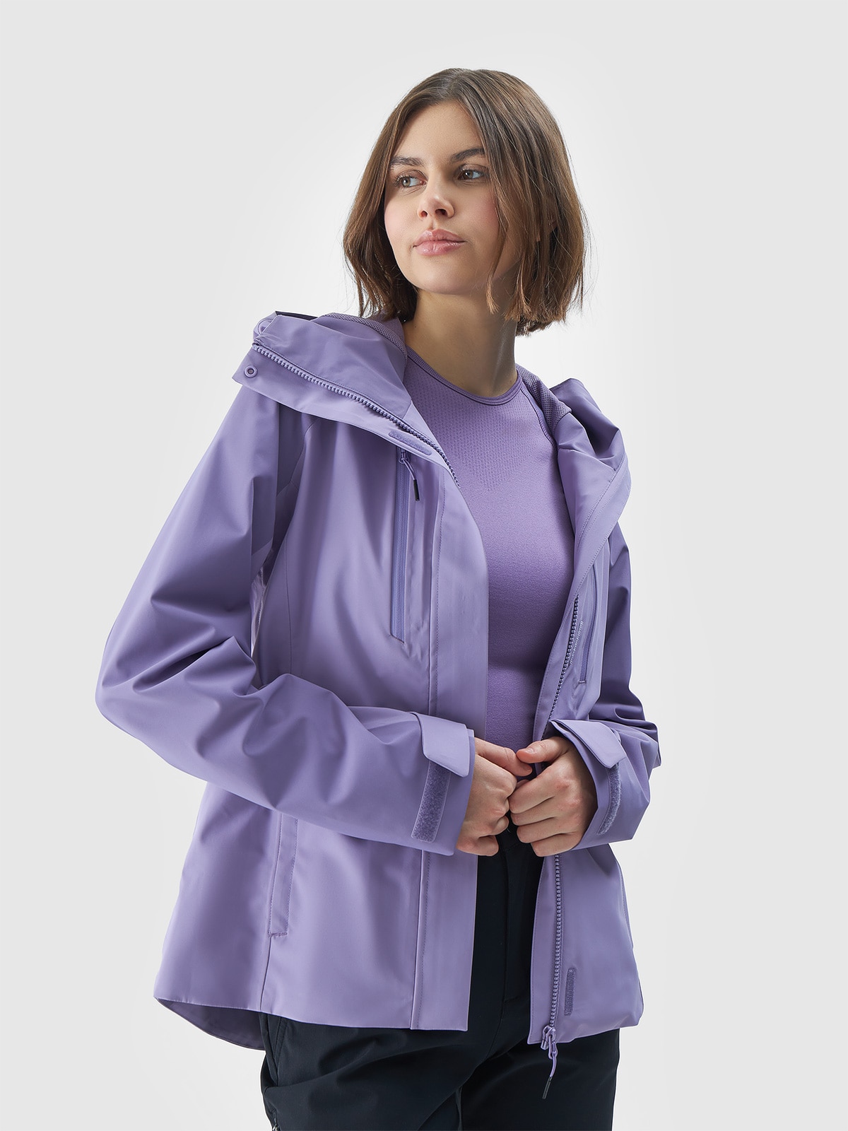 4F Kurtka trekkingowa membrana 10000 damska - fioletowa M