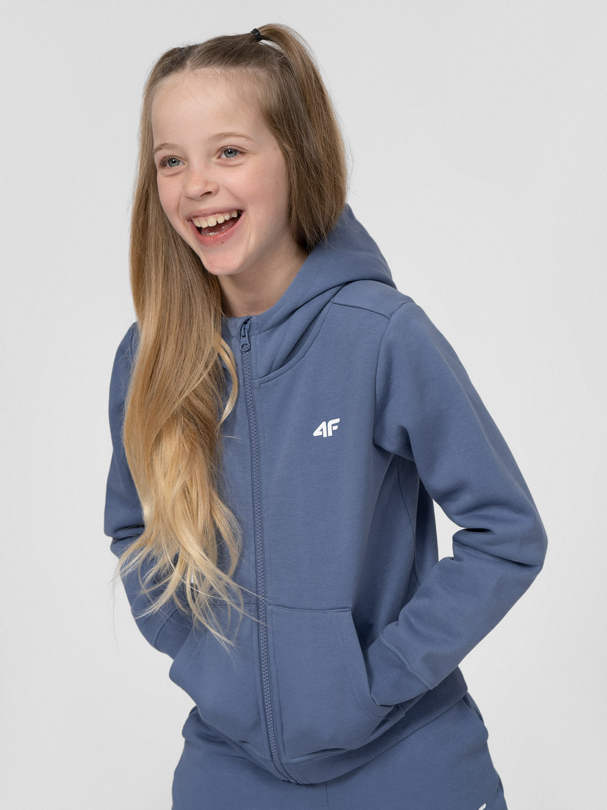 Bluza dresowa rozpinana z kapturem dziewczęca