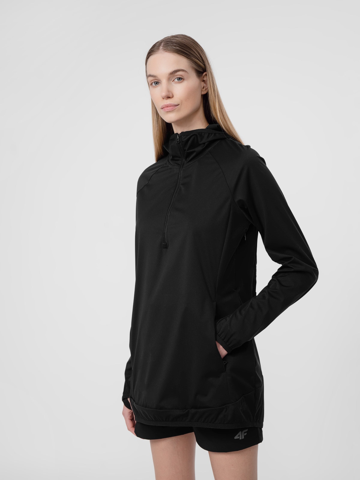 Bluza trekkingowa nierozpinana z kapturem damska