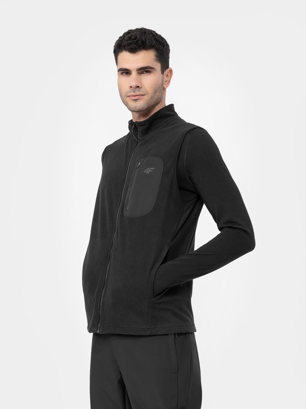 Bezrękawnik trekkingowy z mikropolaru męski