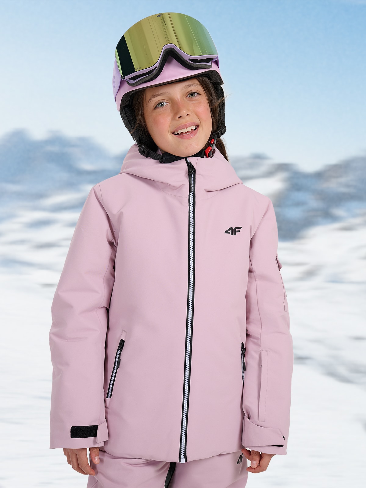 4F Kurtka snowboardowa membrana 8000 dziewczęca - różowa 152 (11-12 lat)