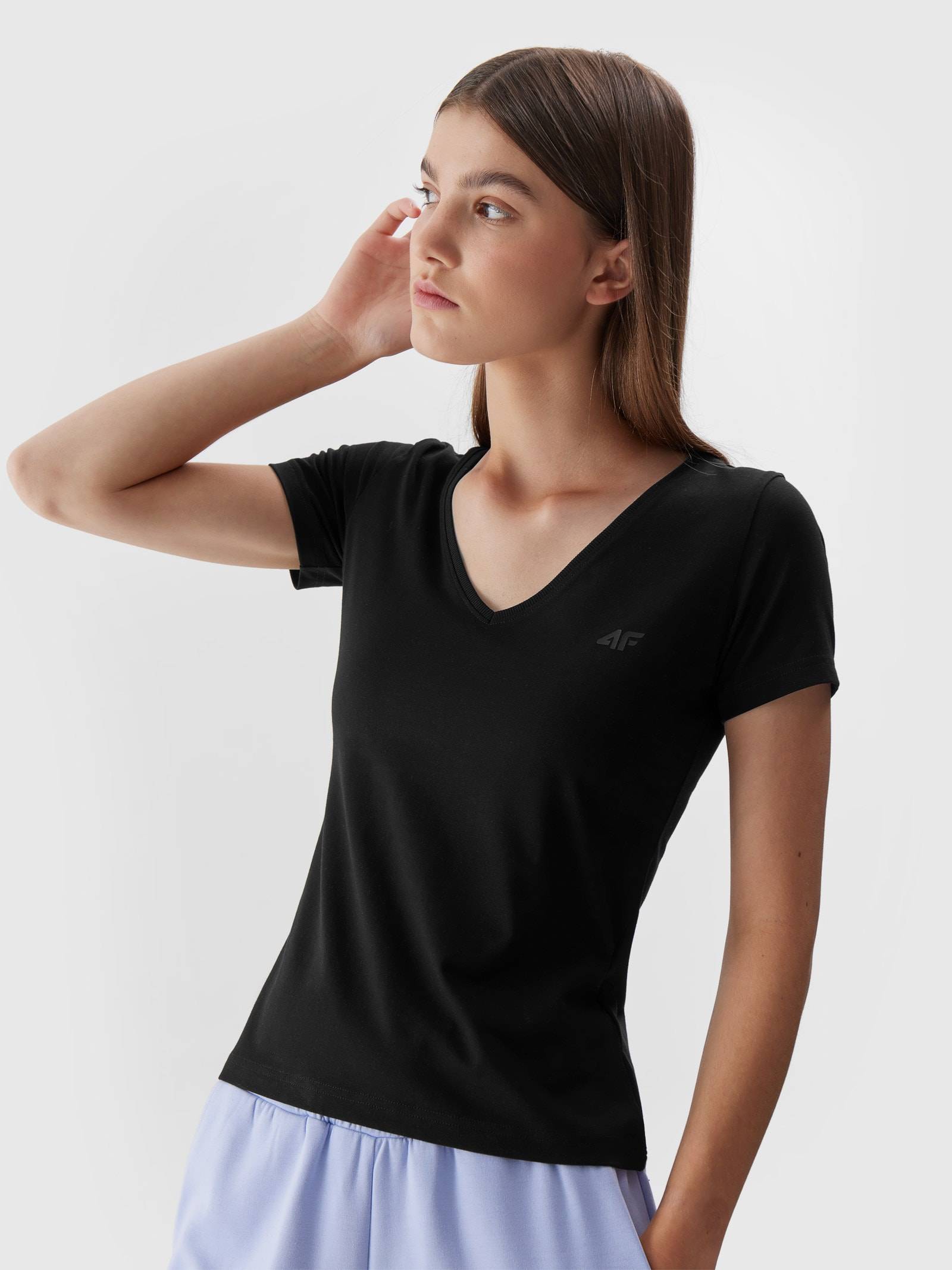 T-shirt regular gładki damski