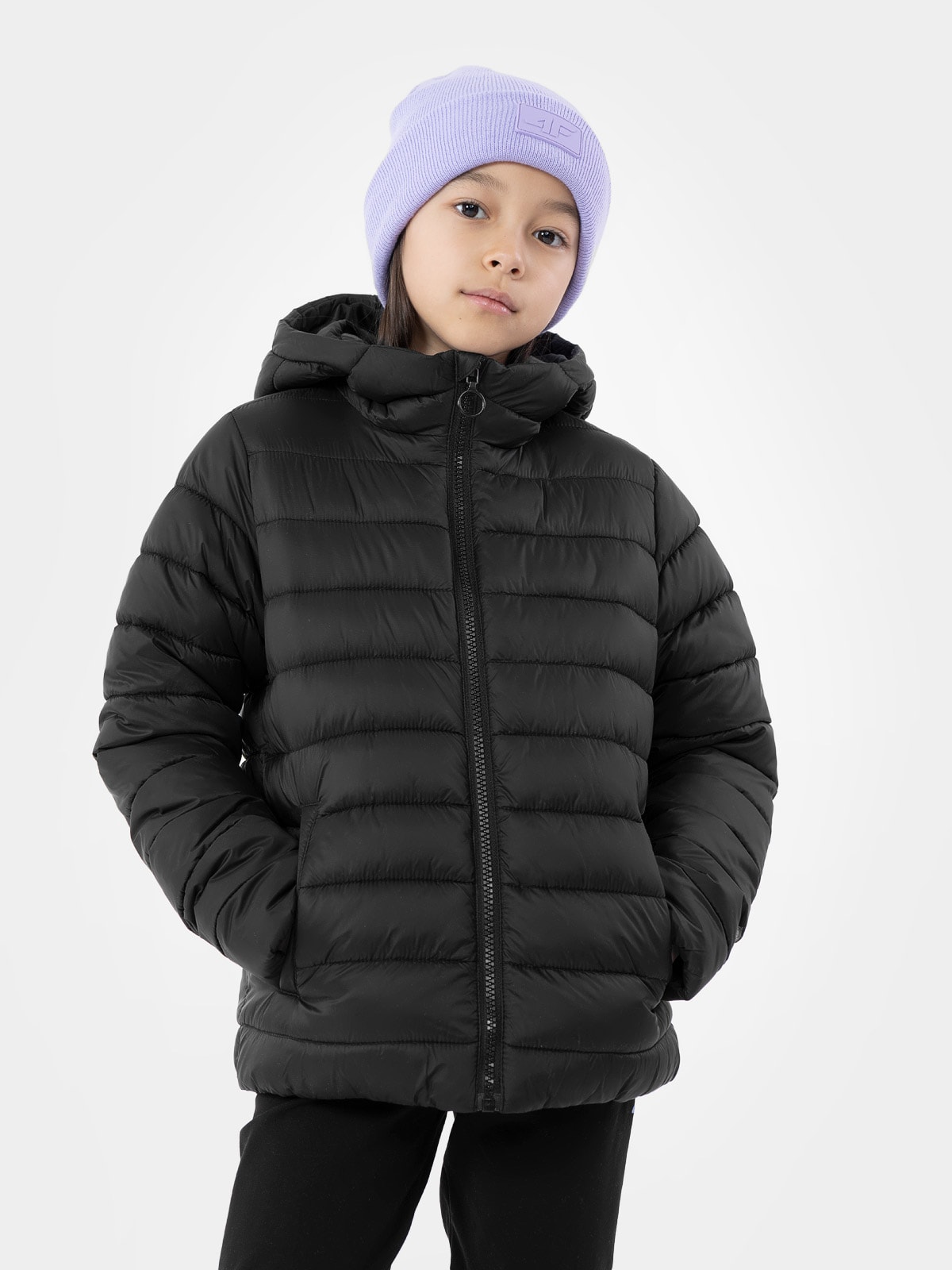Kurtka puchowa z wypełnieniem syntetycznym dziewczęca