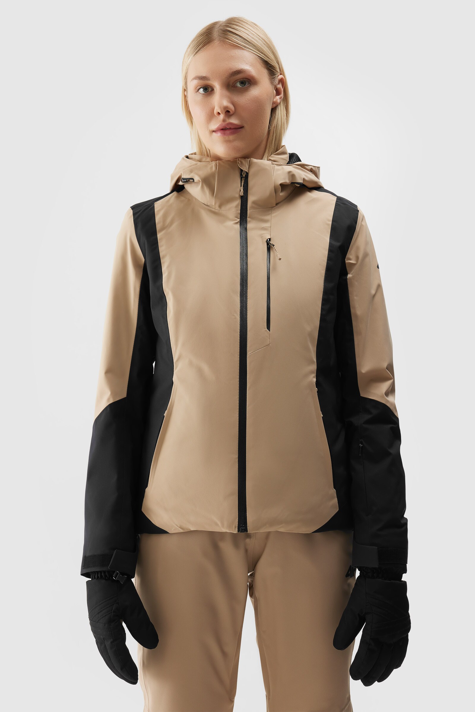 Kurtka narciarska membrana 10000 damska - brązowa