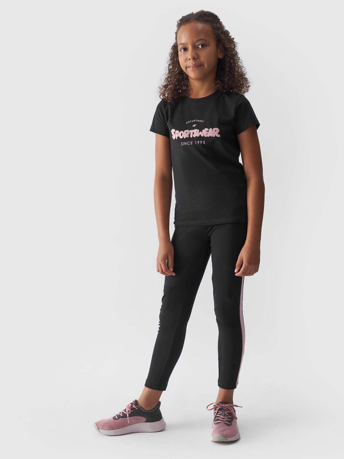 4F Legginsy dzianinowe dziewczęce - grafitowe 152 (11-12 lat)