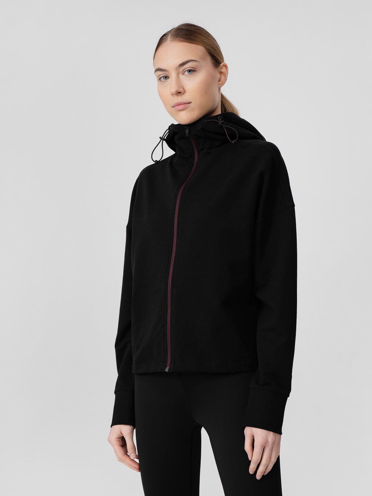Bluza dresowa rozpinana z kapturem damska