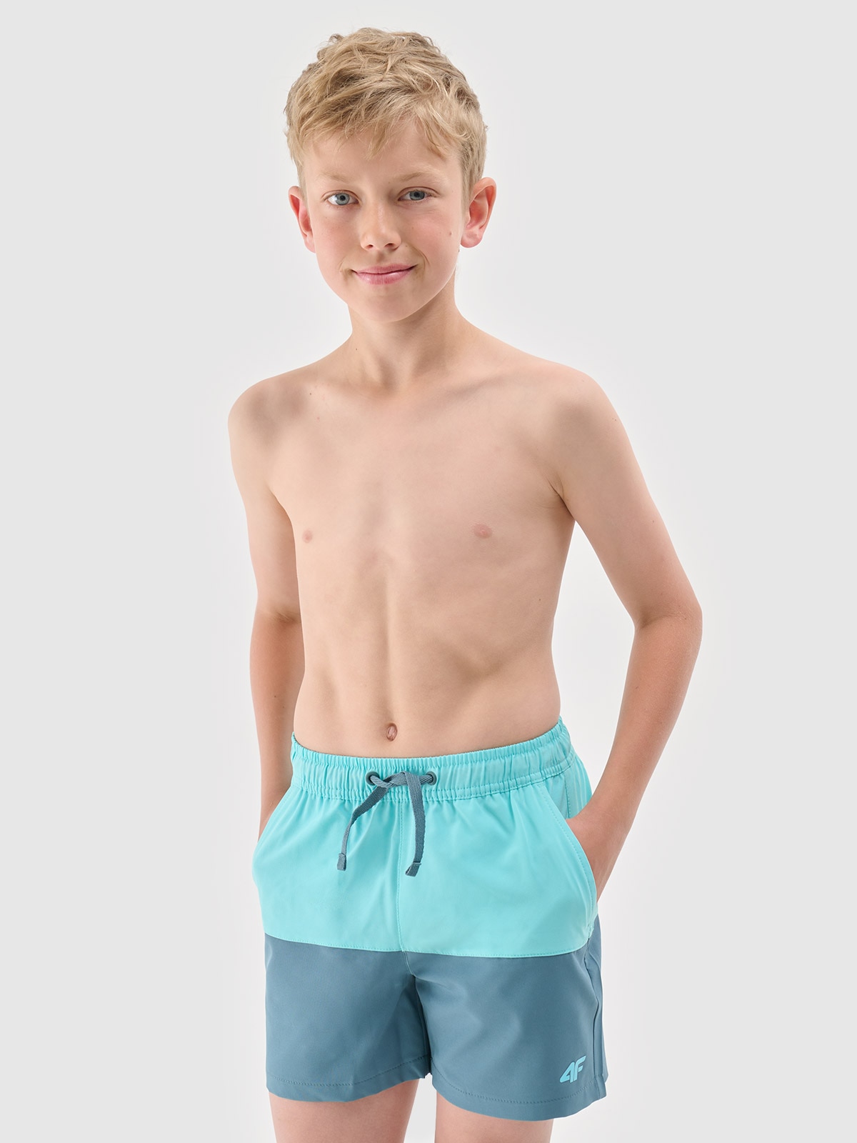 Spodenki plażowe boardshorty chłopięce - miętowe