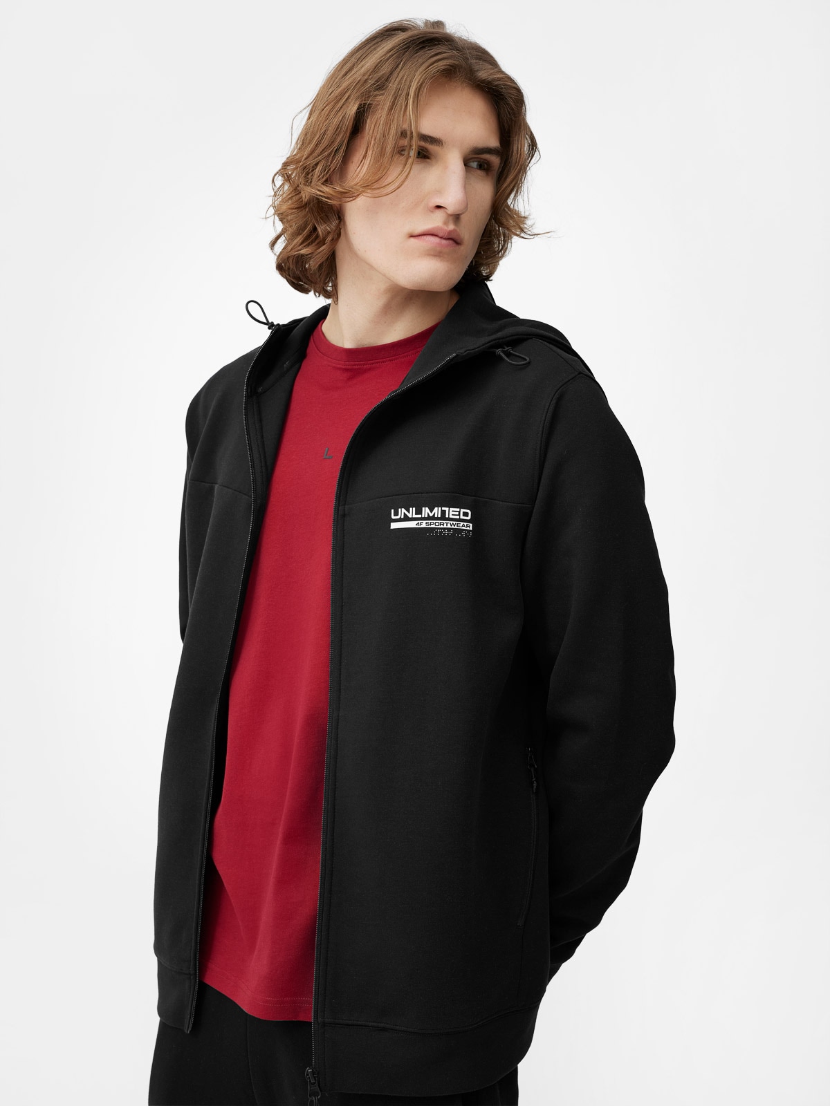 Bluza dresowa rozpinana z kapturem męska