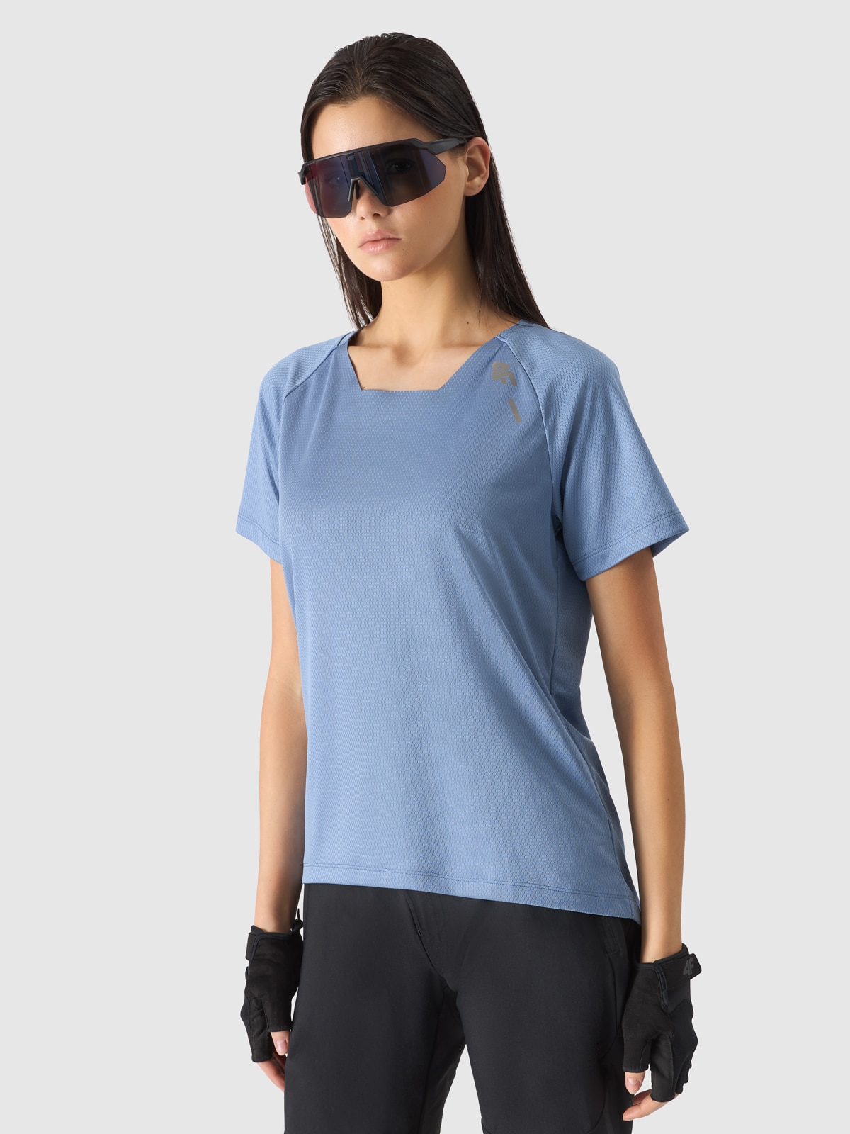 4F Koszulka rowerowa szybkoschnąca damska - niebieska S