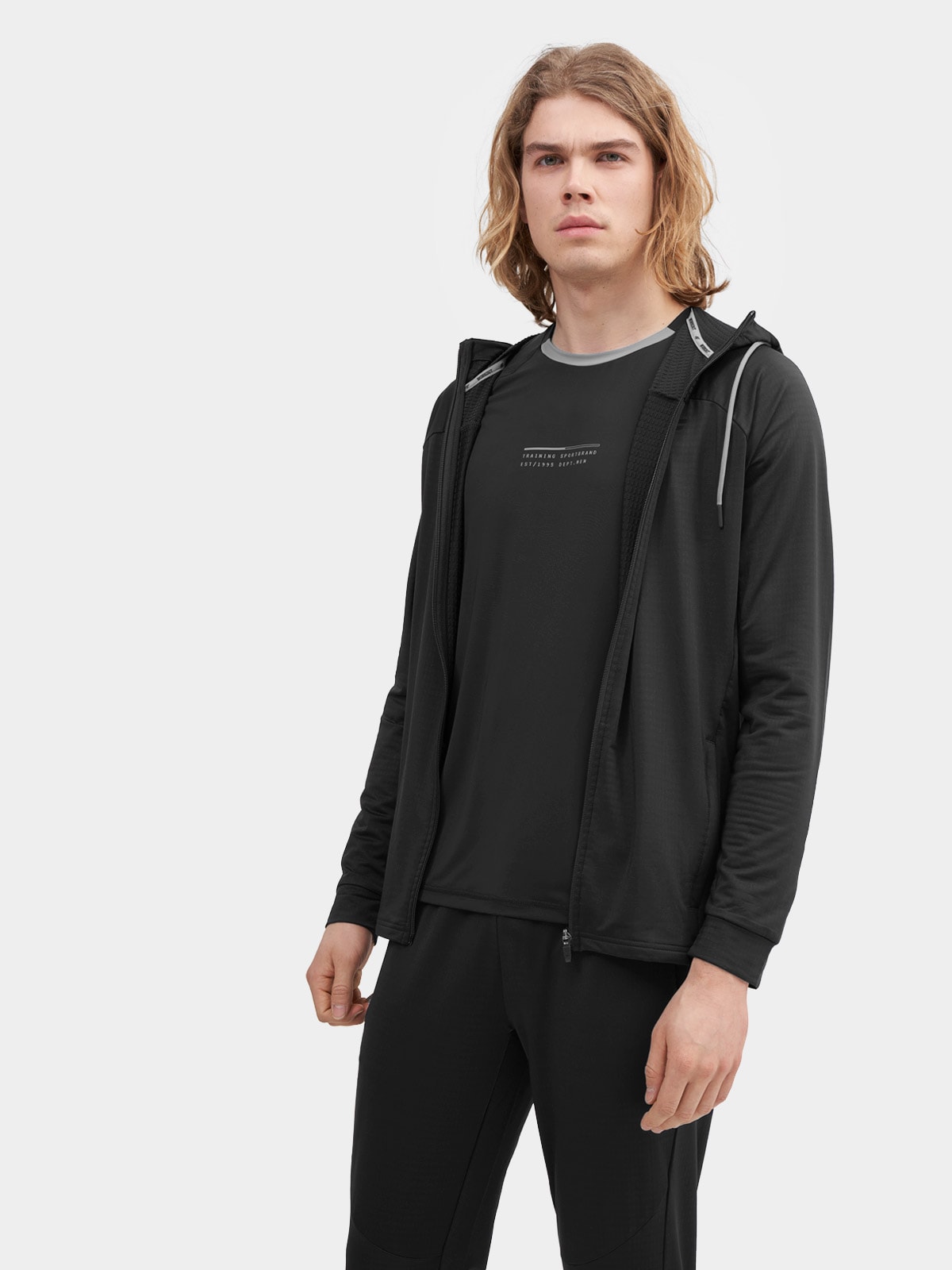 Bluza treningowa rozpinana z kapturem męska