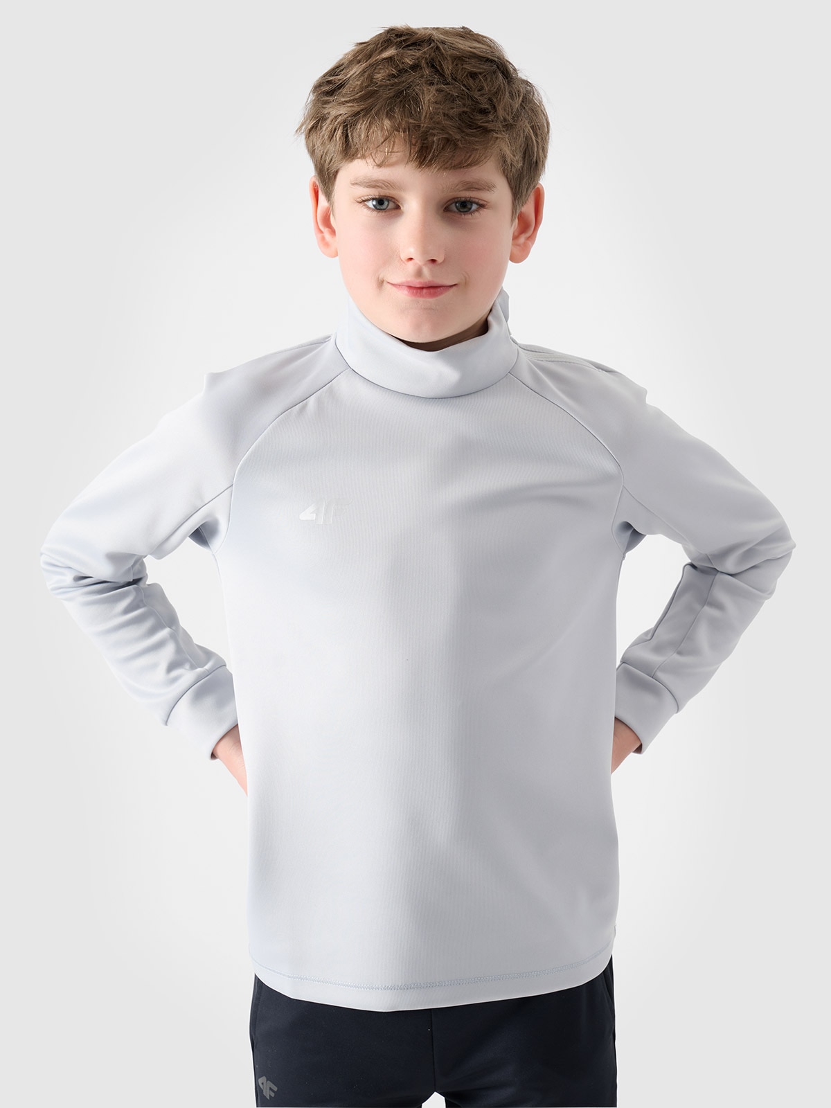 Bluza dresowa nierozpinana bez kaptura chłopięca - szara