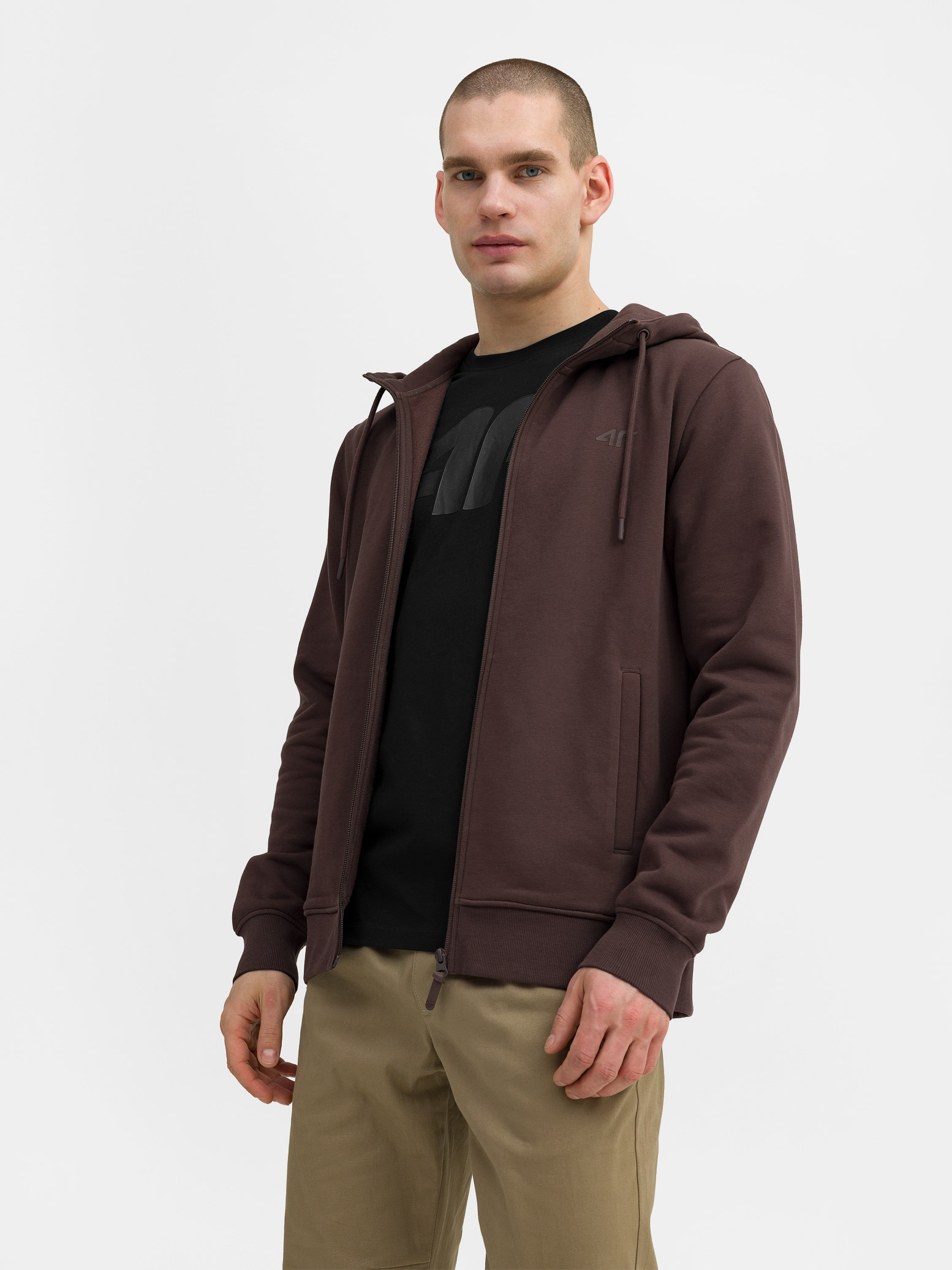 Bluza dresowa rozpinana z kapturem męska