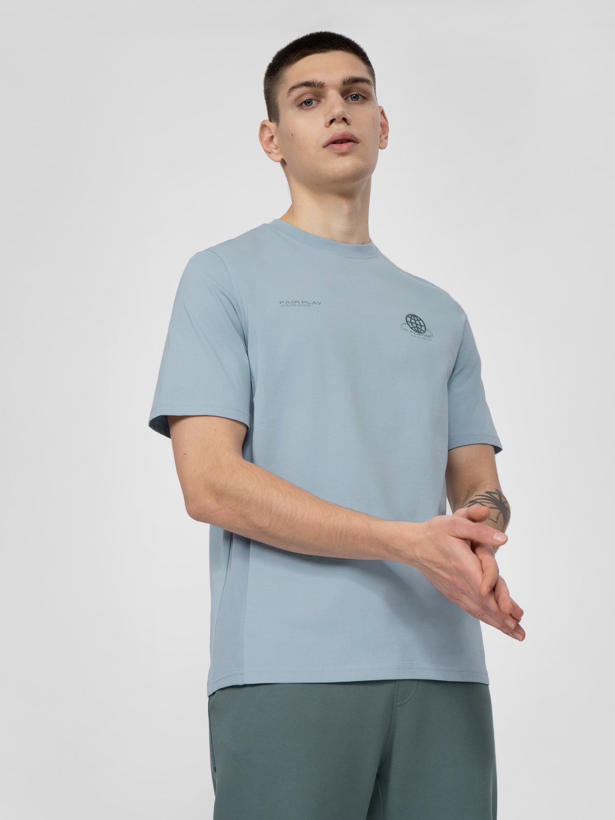 T-shirt regular z bawełny organicznej męski