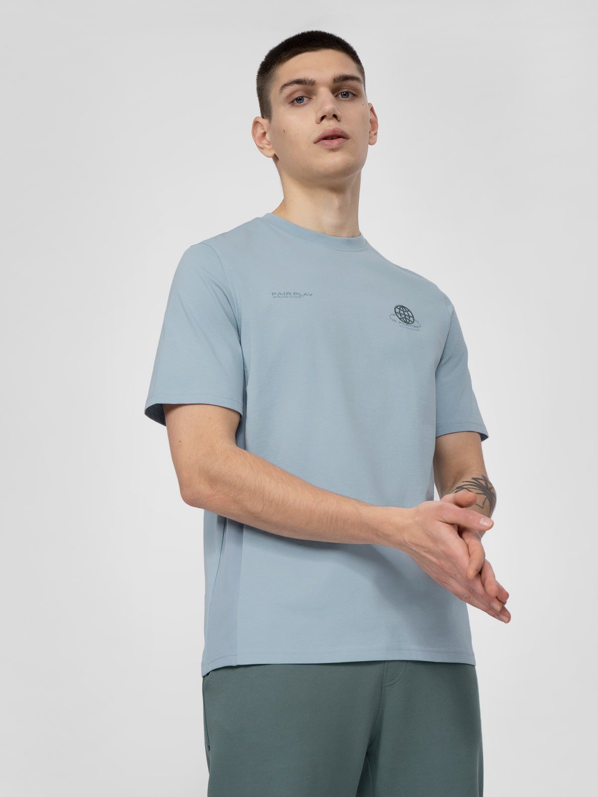 T-shirt regular z bawełny organicznej męski