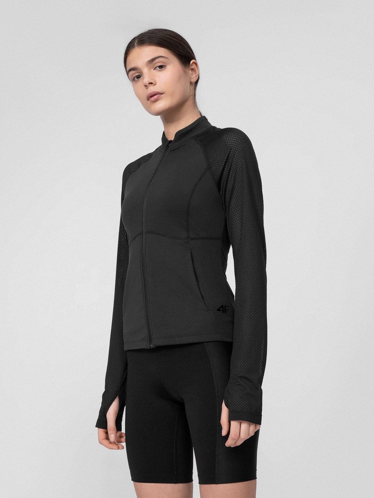 Bluza treningowa rozpinana bez kaptura damska