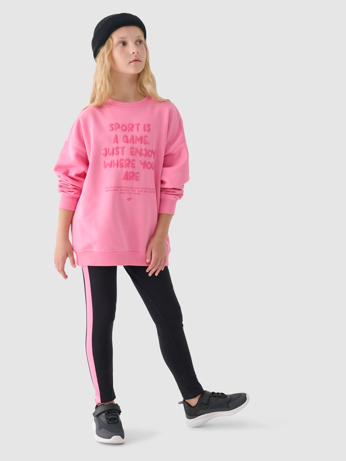 4F Legginsy dzianinowe dziewczęce - czarne 152 (11-12 lat)